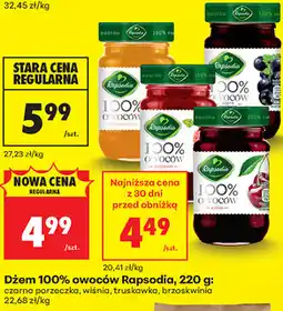 Biedronka Dżem 100% owoców Rapsodia, 220 g: czarna porzeczka, wiśnia, truskawka, brzoskwinia oferta