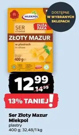 Netto Ser Złoty Mazur Mlekpol plastry oferta