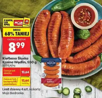 Biedronka Kiełbasa Śląska Kraina Wędlin 550 g oferta