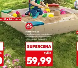 Kaufland Piaskownica z zaokrąglonymi narożnikami do siedzenia i wodoodporną osłoną przed deszczem oferta