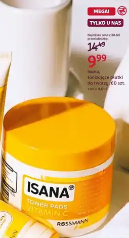 Rossmann Isana, tonizujące płatki do twarzy, 60 szt oferta