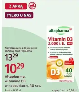 Rossmann Altapharma, witamina D3 w kapsułkach, 40 szt oferta