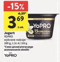 Intermarche Jogurt YOPRO wybrane rodzaje oferta