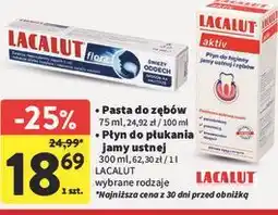 Intermarche Pasta do zębów Płyn do płukania jamy ustnej LACALUT oferta