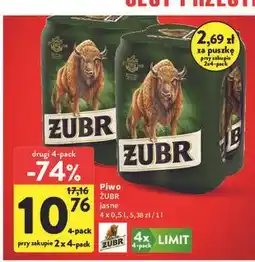 Intermarche Piwo ŻUBR jasne oferta