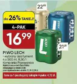 Chata Polska Piwo Lech wybrany asortyment 4-pak Kompania Piwowarska oferta