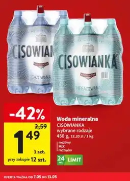 Intermarche Woda mineralna Cisowianka niskosodowa niegazowana oferta