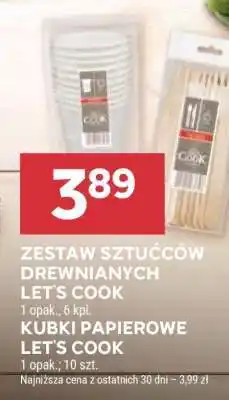Stokrotka Market Zestaw sztućców drewnianych Let's Cook / Kubki papierowe Let's Cook oferta