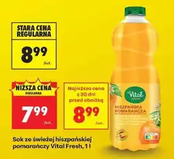 Biedronka Sok ze świeżej hiszpańskiej pomarańczy Vital Fresh, 1 l oferta
