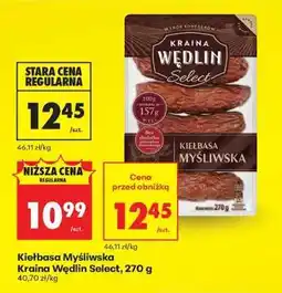 Biedronka Kiełbasa Myśliwska Kraina Wędlin Select, 270 g oferta