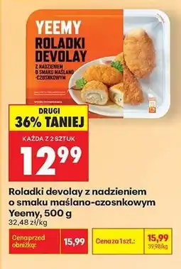 Biedronka Roladki devolay z nadzieniem o smaku maślano-czosnkowym Yeemy, 500 g oferta