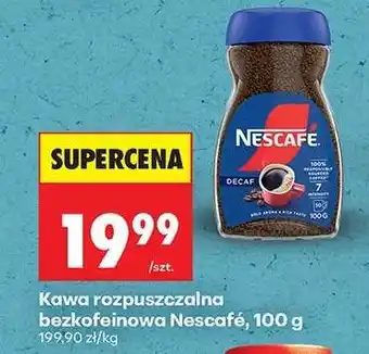 Biedronka Kawa rozpuszczalna bezkofeinowa Nescafé, 100 g oferta