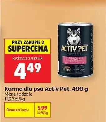 Biedronka Karma dla psa Activ Pet, 400 g oferta