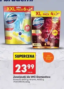 Biedronka Zawieszki do WC Domestos: Power5, 6x50 g Aroma, 4x50 g oferta