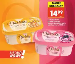 Biedronka Lody Marletto Cream & sorbet Mango & passion fruit, blackcurrant, 1000 ml oferta