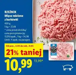 Lidl RZEŹNIK Mięso mielone z karkówki oferta