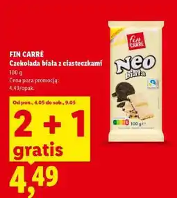 Lidl FIN CARRÉ Czekolada biała z ciasteczkami oferta