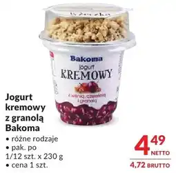 Makro Jogurt kremowy z granolą Bakoma oferta