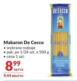 Makro Makaron De Cecco wybrane rodzaje oferta
