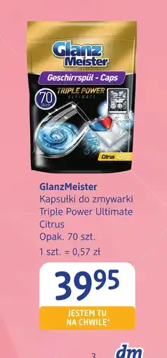 dm drogerie markt Kapsułki do zmywarki Glanz meister oferta