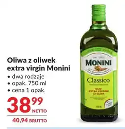 Makro Oliwa z oliwek extra virgin Monini Classico dwa rodzaje oferta