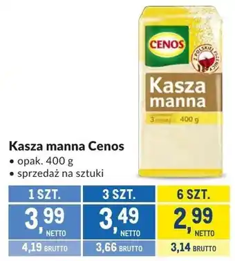 Makro Kasza manna Cenos oferta