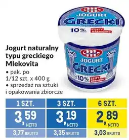 Makro Jogurt naturalny typu greckiego Mlekovita 10% oferta