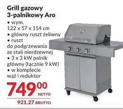 Makro Grill gazowy 3-palnikowy Aro 122x57x114cm oferta