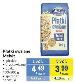 Makro Płatki owsiane górskie Melvit oferta