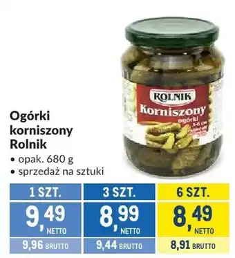 Makro Ogórki korniszony Rolnik oferta