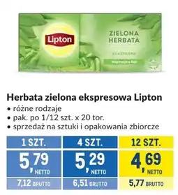 Makro Herbata zielona ekspresowa Lipton różne rodzaje oferta