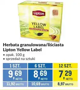 Makro Herbata granulowana/liściasta Lipton Yellow Label oferta