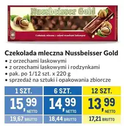 Makro Czekolada mleczna Nussbeisser Gold z orzechami laskowymi oferta