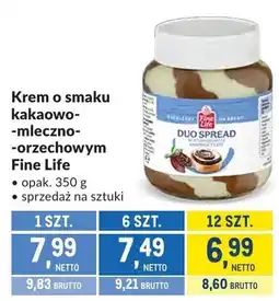 Makro Krem o smaku kakaowo-mleczno-orzechowym Fine Life Duo Spread oferta