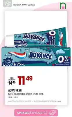 Drogerie Natura Pasta do zębów dla dzieci 9-12 lat Aquafresh Advance oferta