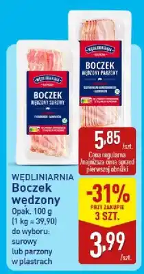 ALDI Boczek wędzony surowy Wędliniarnia oferta