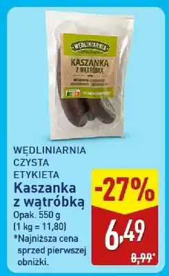 ALDI Kaszanka z wątróbką Wędliniarnia Czysta Etykieta oferta