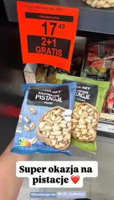 ALDI Pistacje kalifornijskie prażone niesolone Trader Joe's oferta