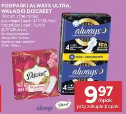 Stokrotka PODPASKI ALWAYS ULTRA, WKŁADKI DISCREET oferta