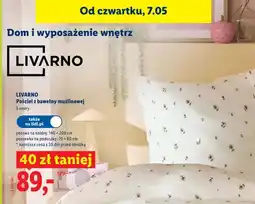 Lidl Pościel z bawełny muślinowej Livarno poszwa na kołdrę 140x200cm poszewka na poduszkę 70x80cm oferta