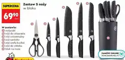 Biedronka Zestaw 5 noży w bloku MG Home oferta