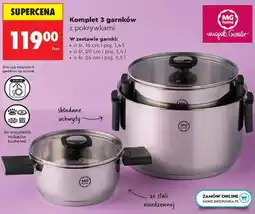 Biedronka Komplet 3 garnków z pokrywkami oferta