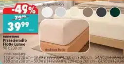 Biedronka PATION HOME Prześcieradło Frotte Luneo 90 x 200 cm oferta