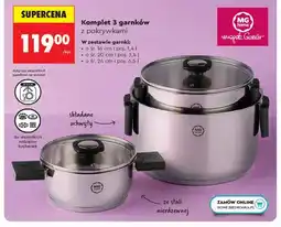 Biedronka Komplet 3 garnków z pokrywkami MG home oferta
