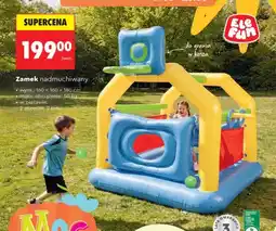 Biedronka Zamek nadmuchiwany Elefun wym. 160x160x180cm maks. obciążenie 50kg w zestawie 2 obręcze 2 piłki oferta