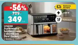 Biedronka Frytkownica beztłuszczowa EXTRALINK z okienkiem Dual Basket 2 komory srebrna oferta