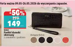 Biedronka Portfel damski skórzany z suwakiem i paskiem WINGS oferta