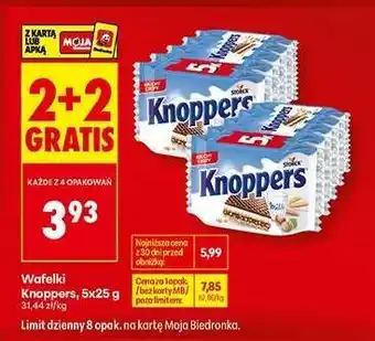 Biedronka Wafelki Knoppers, 5x25 g oferta