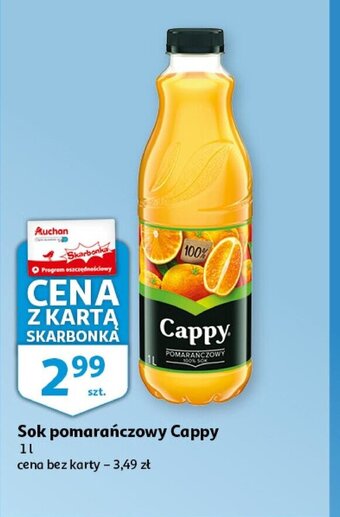 Auchan Sok pomarańczowy Cappy 1l oferta
