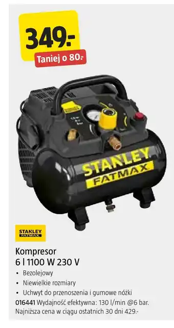 Jula Kompresor bezolejowy Stanley oferta